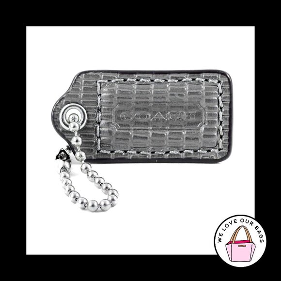 1.5" Small COACH Gray SNAKESKIN PYTHON Leather Fob Bag Charm Keychain Hang Tag - Picture 1 of 1